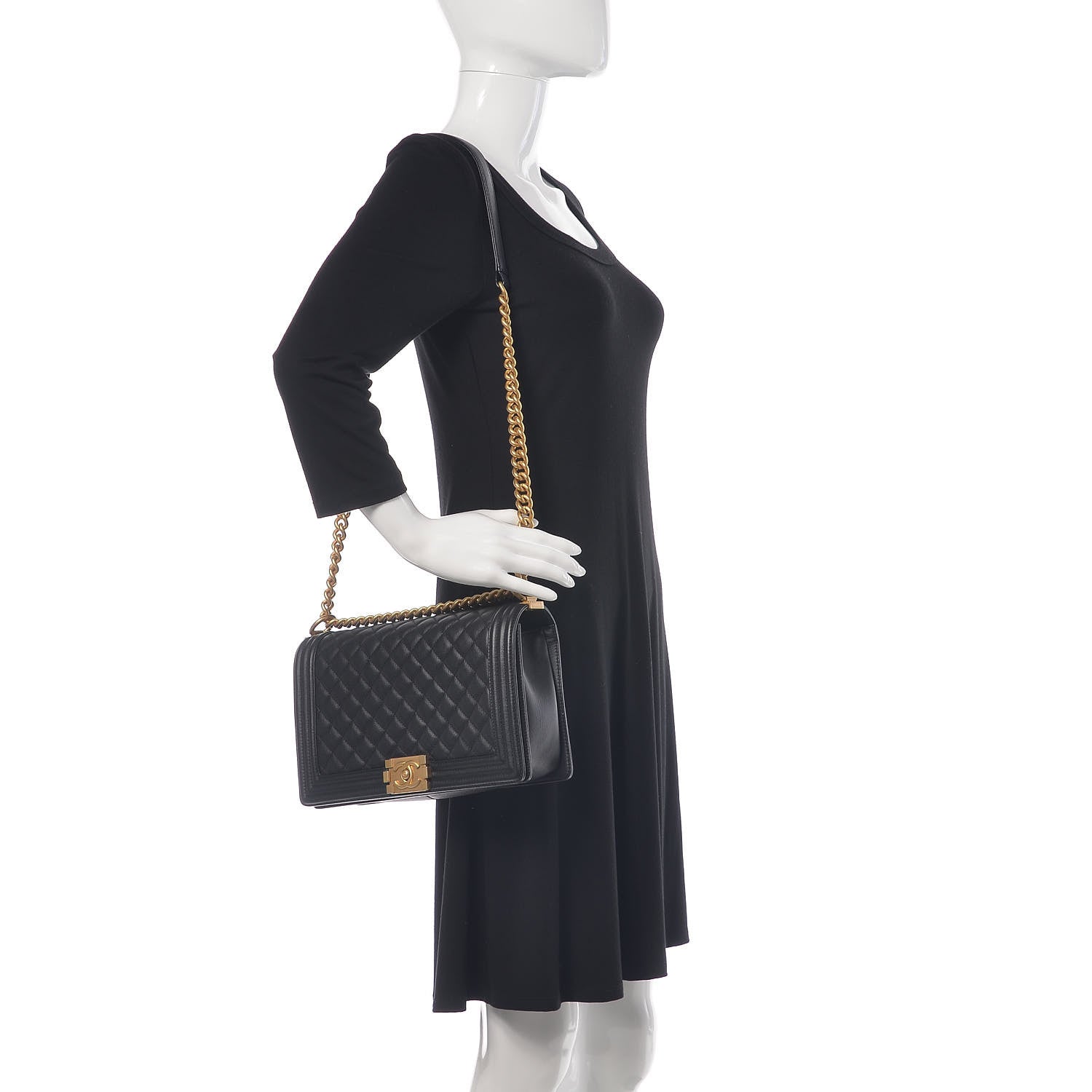 Chanel Caviar Quilted New Medium Boy Flap Black 2 of 13