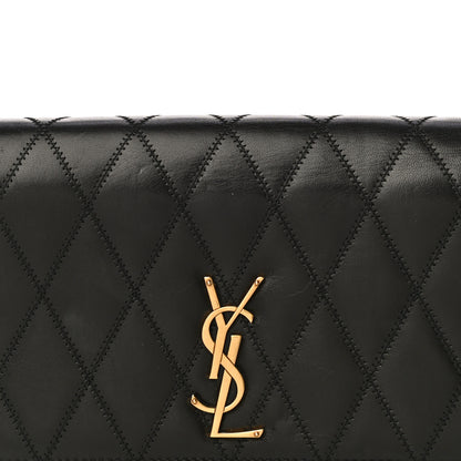 Saint Laurent Lambskin Diamond Quilted Monogram Angie Chain Bag Black 10 of 31