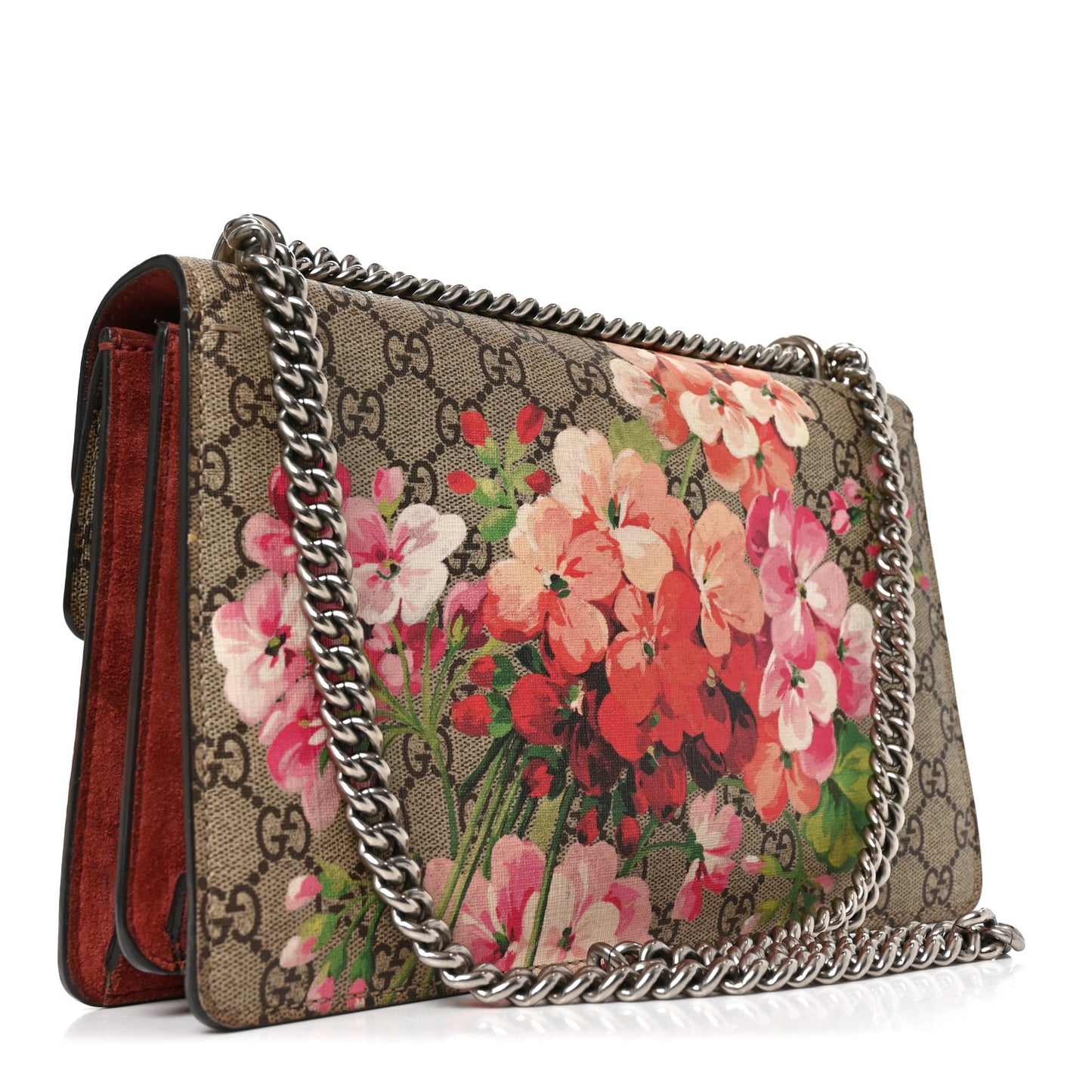 GG Supreme Monogram Blooms Small Dionysus Shoulder Bag Beige Multicolor Dry Rose