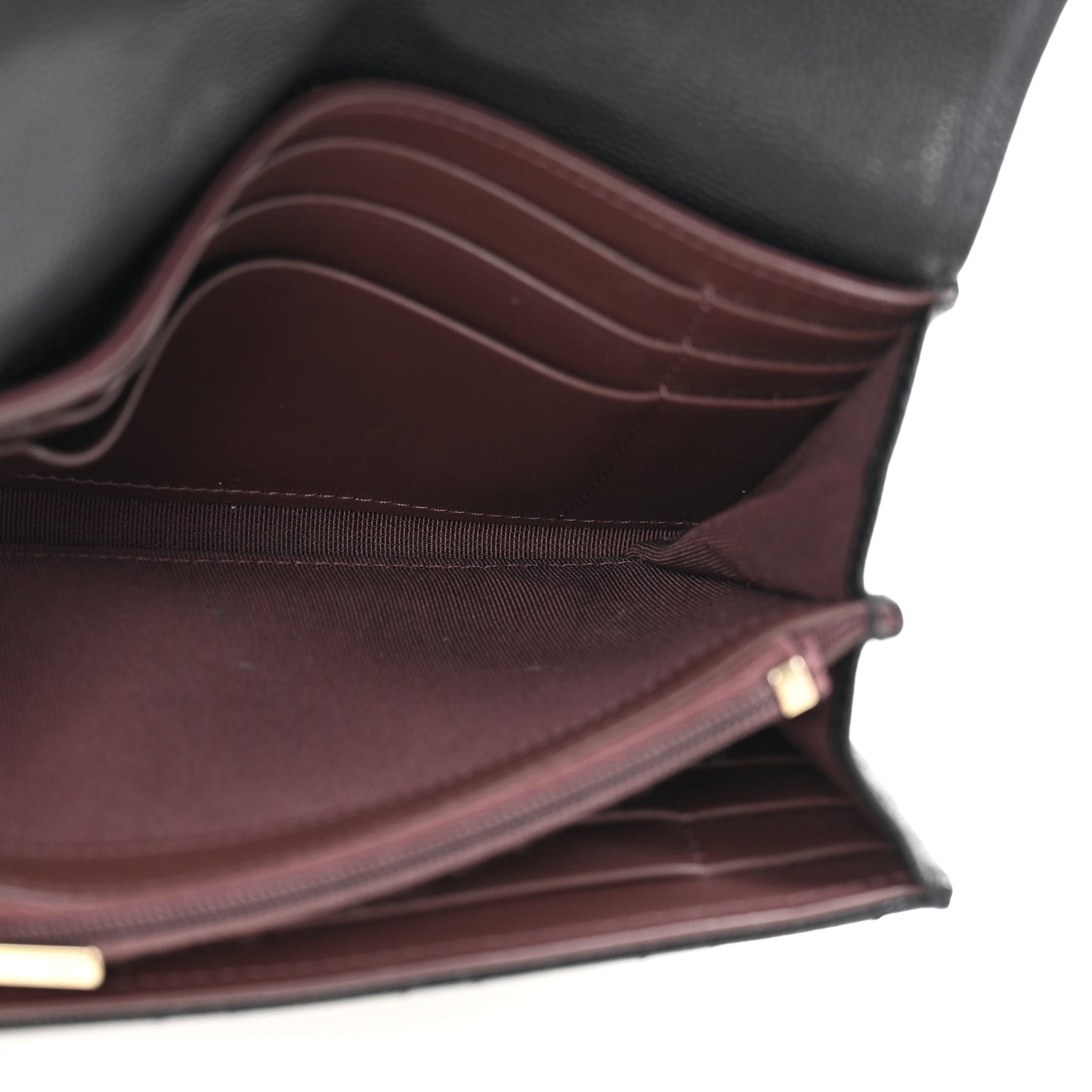 Caviar Quilted Medium Flap Wallet Black