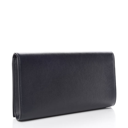 Saint Laurent Calfskin Monogram Large Belle De Jour Clutch Navy 3 of 9