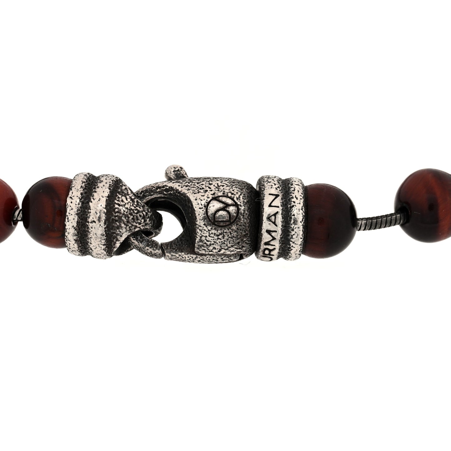 Sterling Silver Red Tiger Eye 6mm Spiritual Beads Bracelet