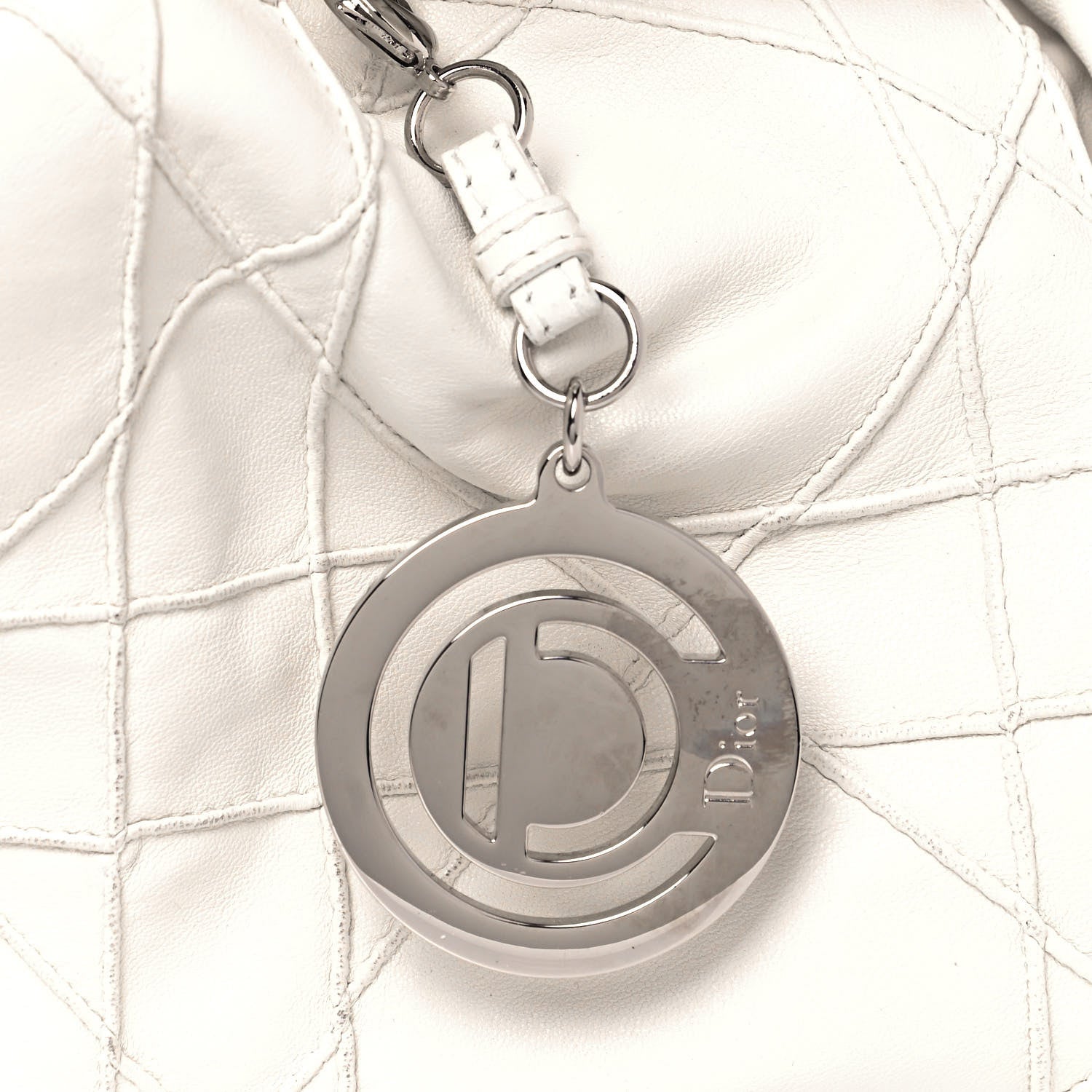 Christian Dior Lambskin Cannage Medium Le Trente Tote White 8 of 15
