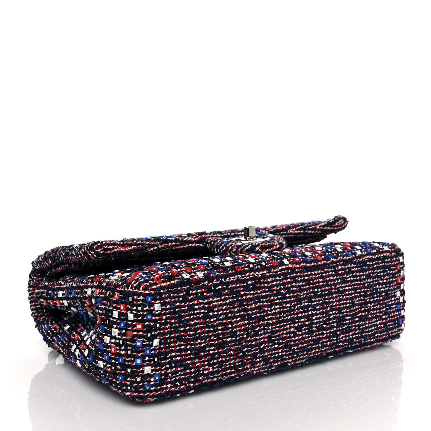 Sequin Tweed Medium Double Flap Red White Blue