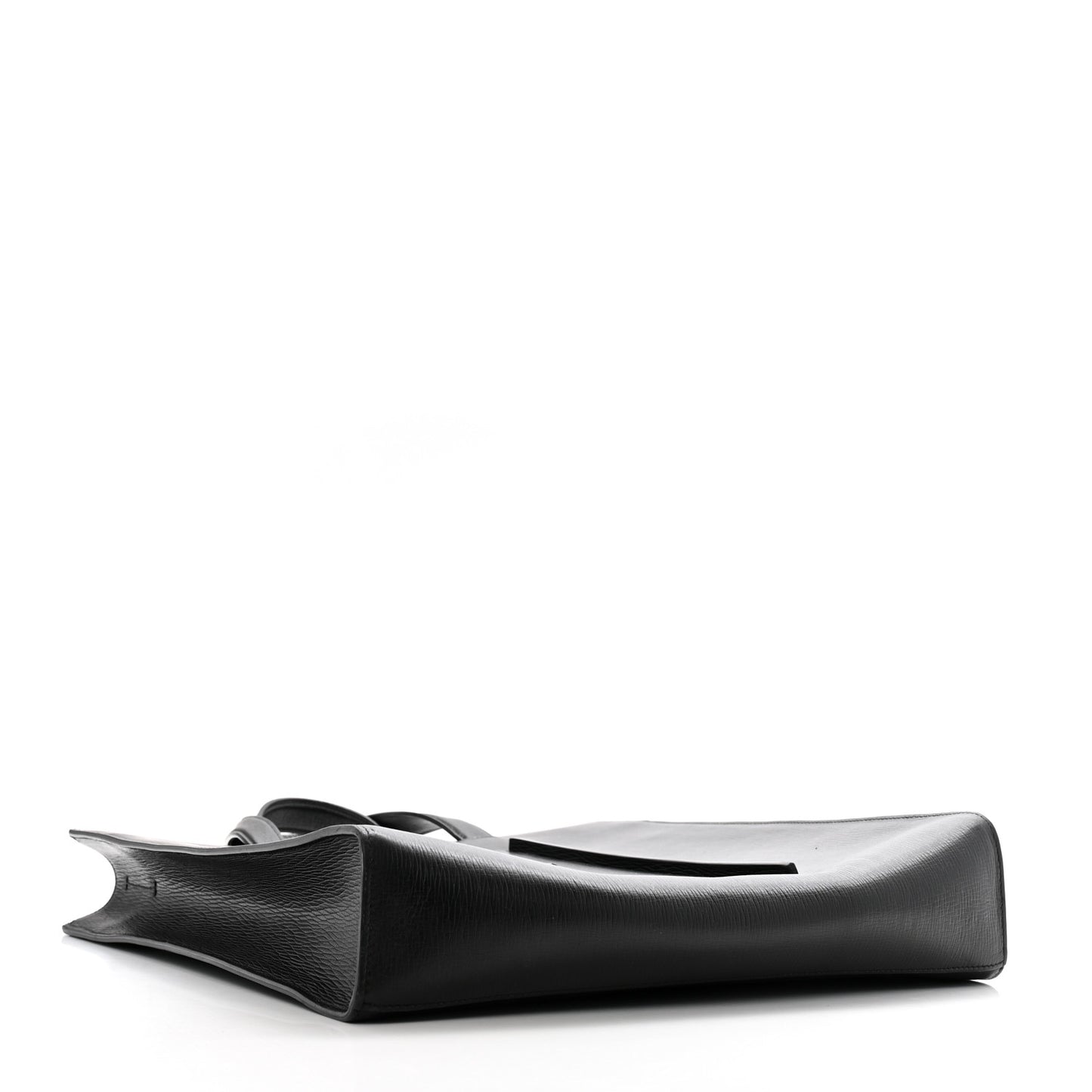 Hammered Calfskin Rib Tote Black