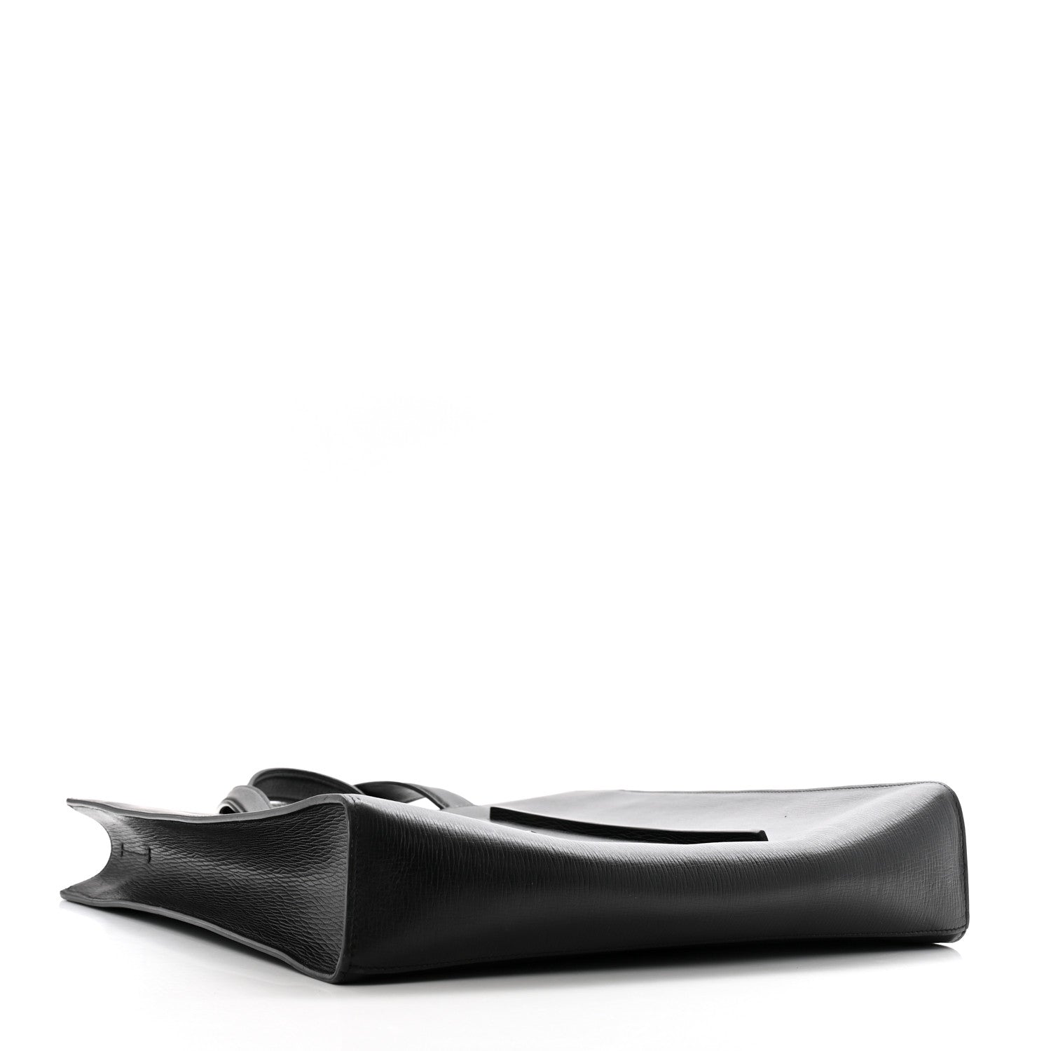 Salvatore Ferragamo Hammered Calfskin Rib Tote Black 4 of 13
