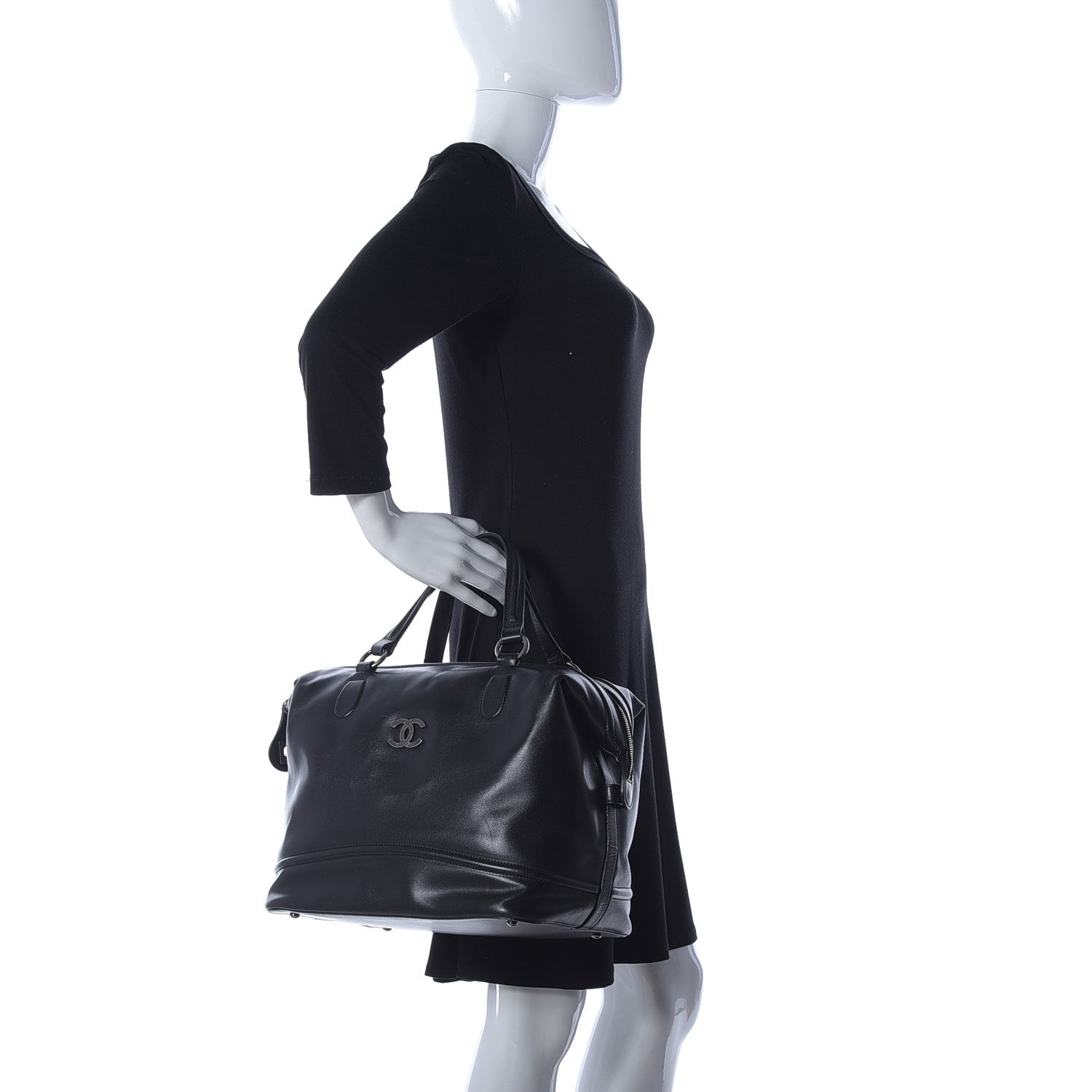 Chanel Smooth Calfskin Country Ride Bowler Tote Black 2 of 9