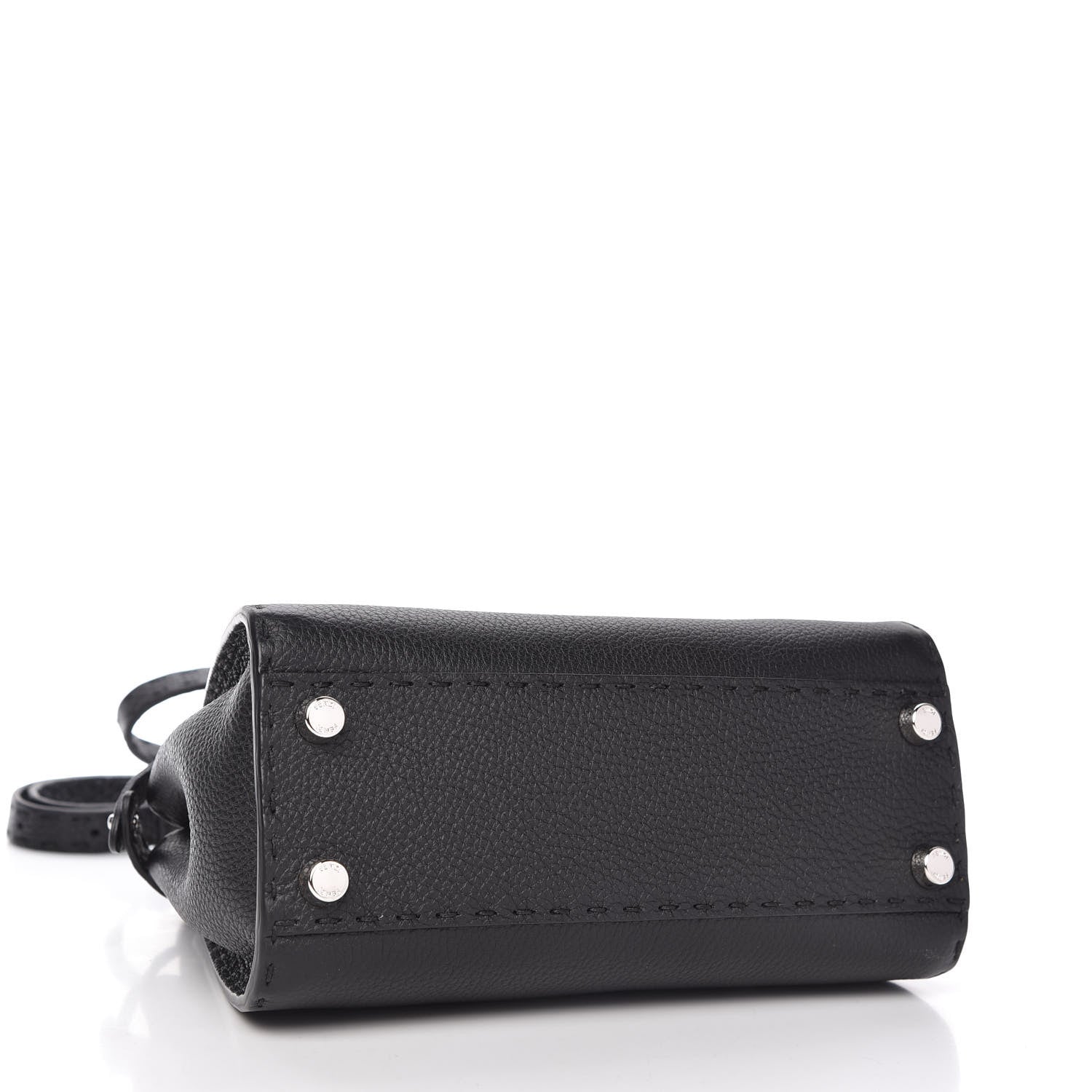 Fendi Cuoio Romano Selleria Bi-Color Mini Peekaboo Iconic Satchel Black Mou 4 of 9