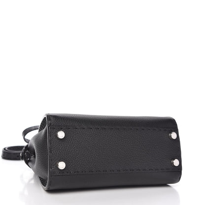 Fendi Cuoio Romano Selleria Bi-Color Mini Peekaboo Iconic Satchel Black Mou 4 of 9