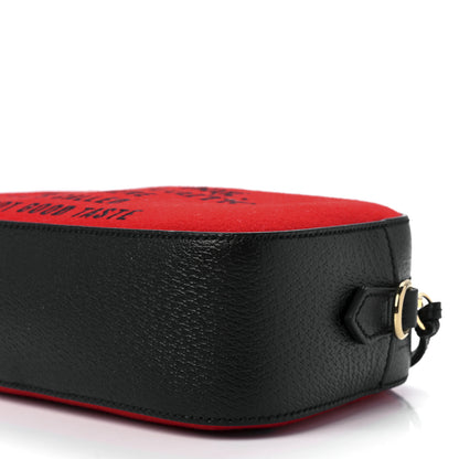 Gucci Felt Calfskin Script Logo Gucci 100 Camera Bag Bright Hibiscus Black Azure 11 of 11