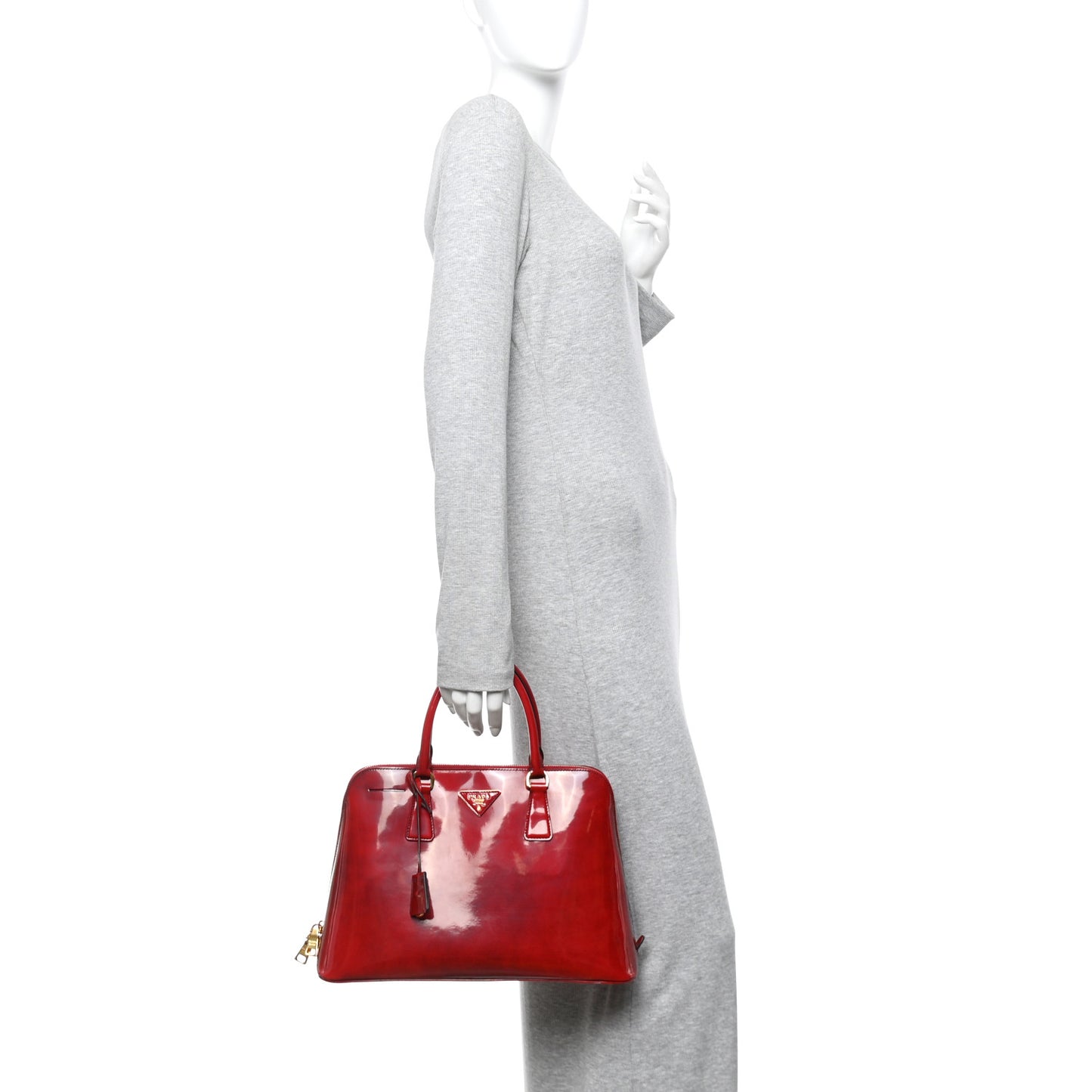 Spazzolato Medium Promenade Tote Scarlatto Fume