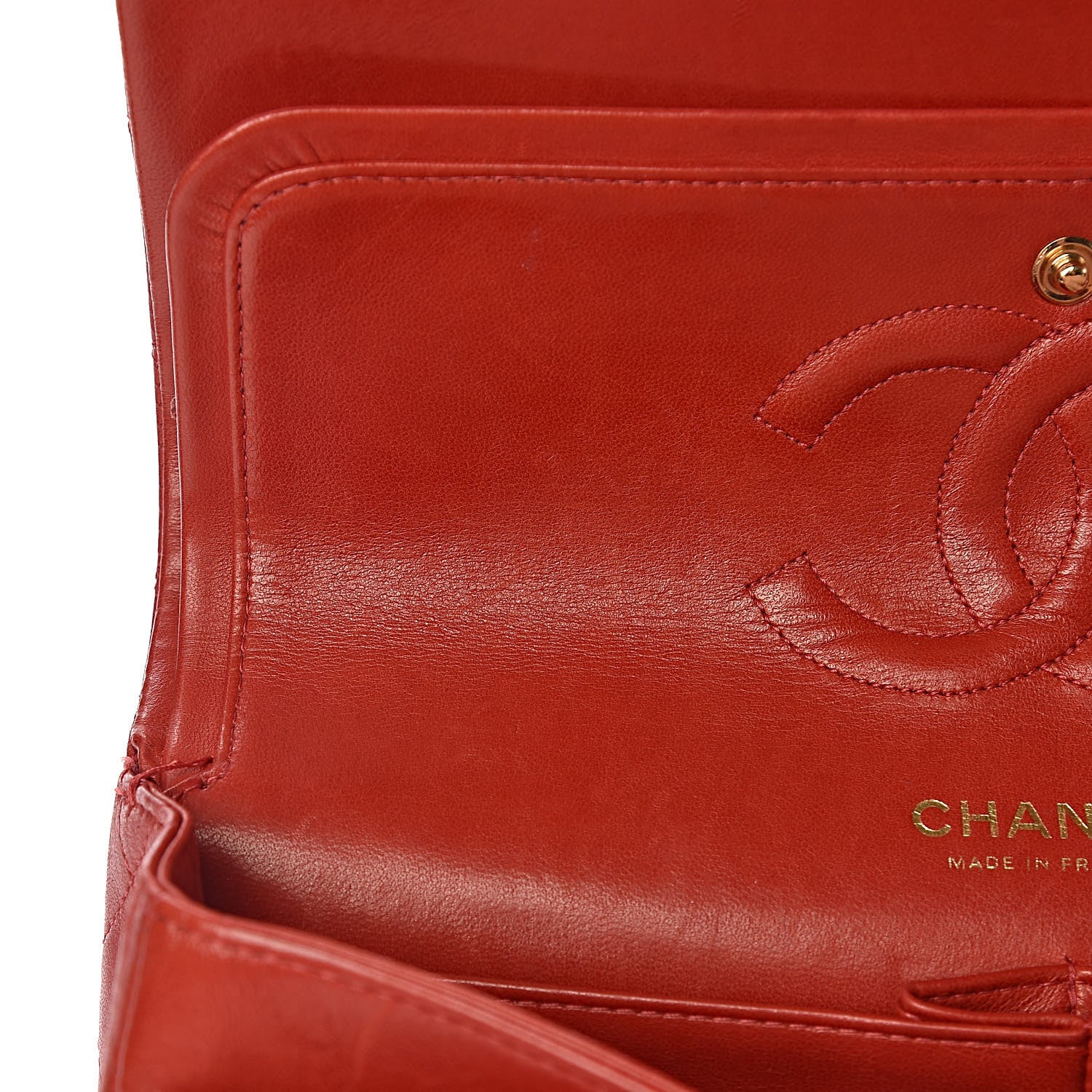 Chanel Lambskin Quilted Medium Double Flap Red 10 of 22