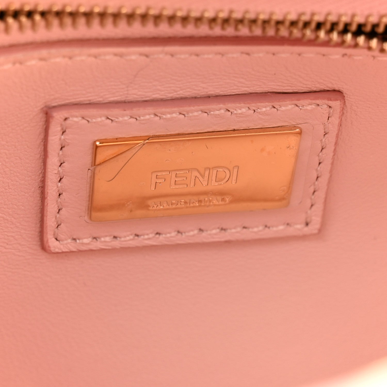Fendi Shearling Nappa Macro FF 1974 Mini Peekaboo Iconic Satchel White Ice Cuoio Miele Scuro 7 of 11