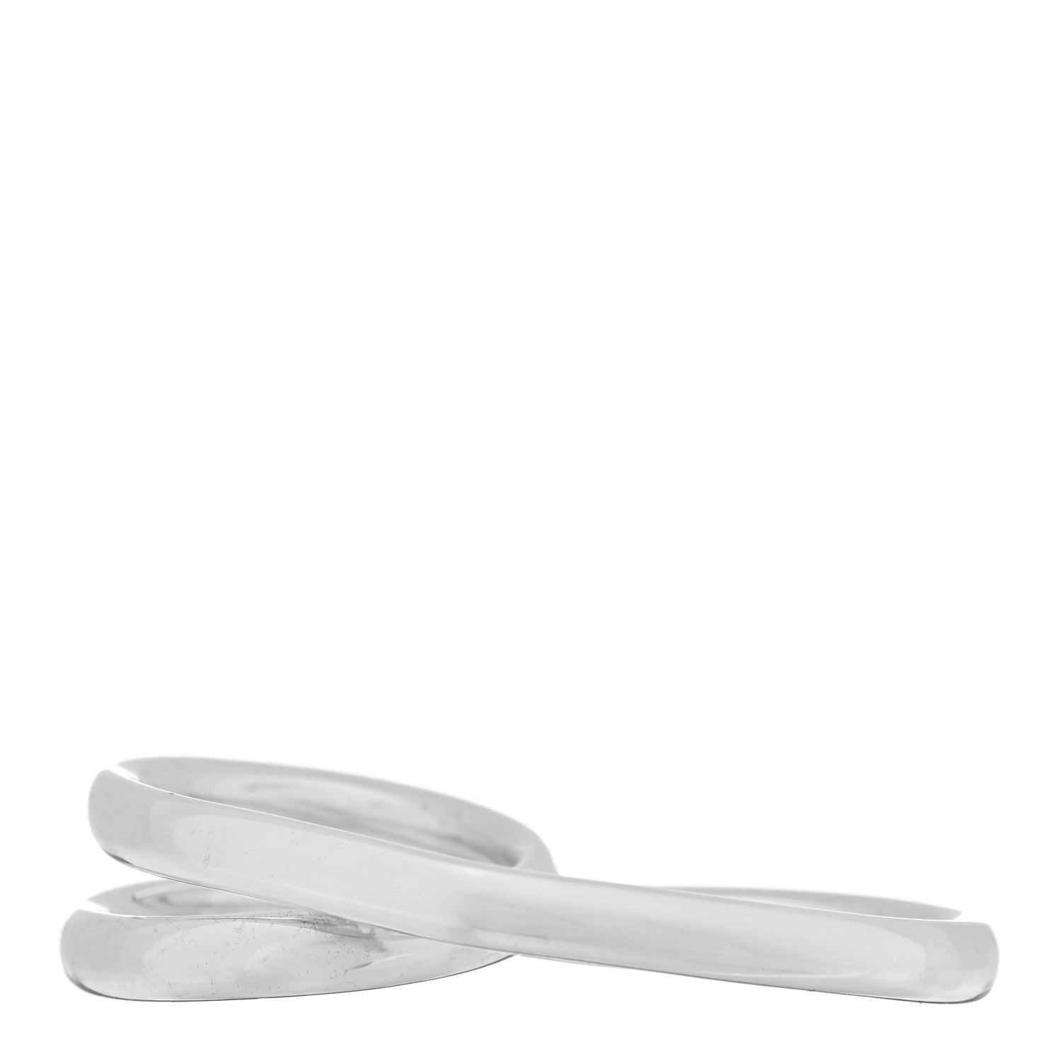 Hermes Sterling Silver MM Vertige Coeur Double Ring 49 4.75 4 of 6