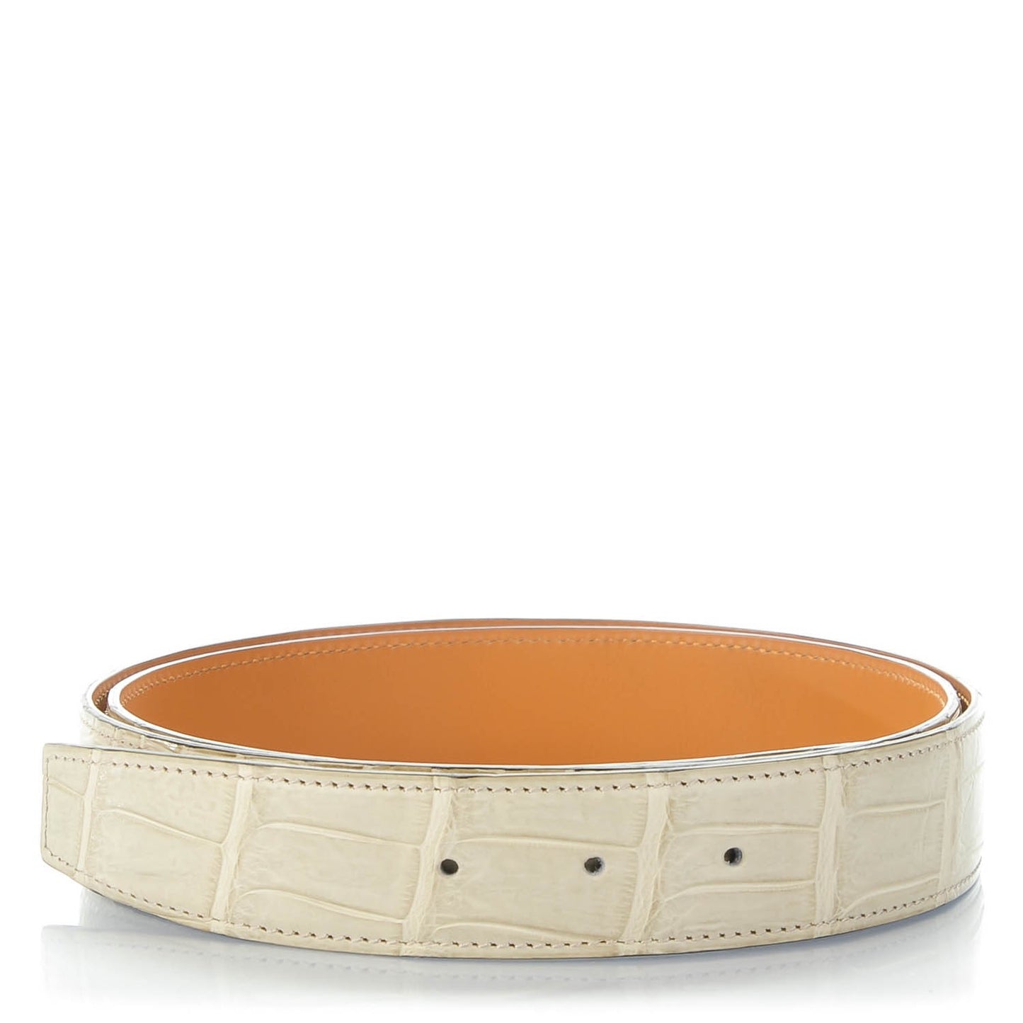 Matte Porosus Crocodile 32mm Belt Strap 100 Gris Tourterelle