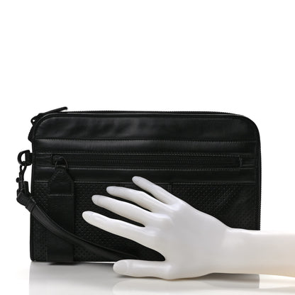 Bottega Veneta Perforated Calfskin Leggero Clutch Black 2 of 8