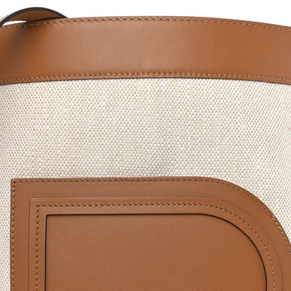 Delvaux Linen Canvas Supple Calfskin Pin Daily Surpique Bucket Naturel 8 of 10