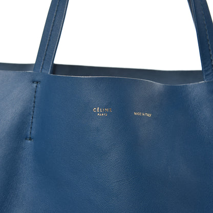 Celine Lambskin Horizontal Bi-Color Cabas Metallic Blue 10 of 10