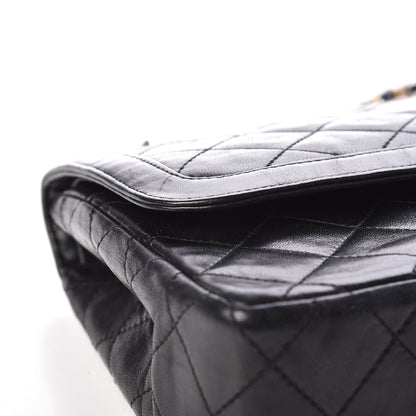 Chanel Lambskin Quilted Medium Double Flap Black 18 of 20