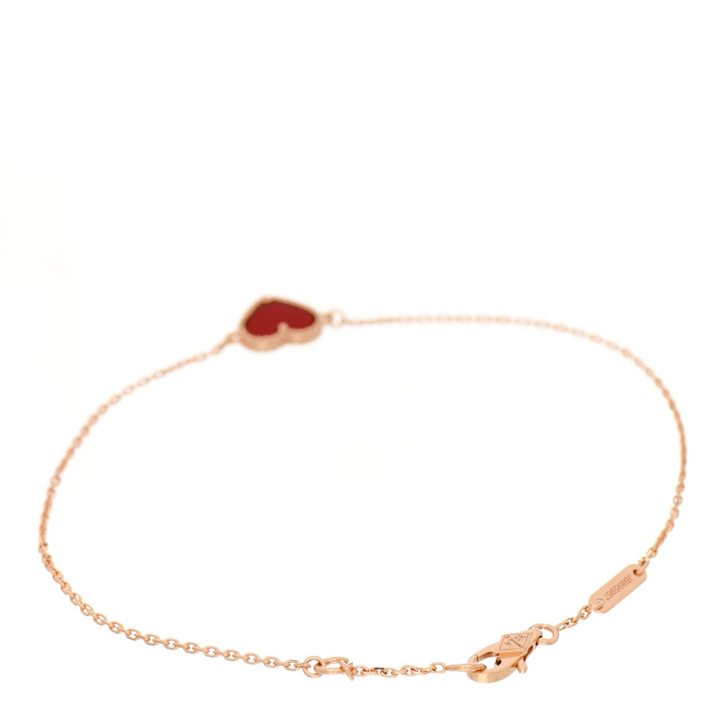 18K Rose Gold Carnelian Sweet Alhambra Heart Bracelet
