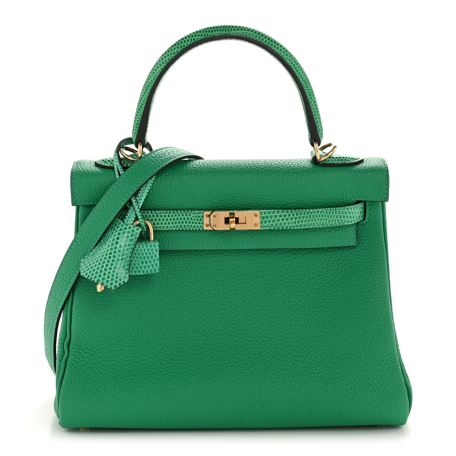 Hermes Togo Lizard Kelly Retourne Touch 25 Menthe 1 of 12