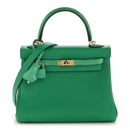 Hermes Togo Lizard Kelly Retourne Touch 25 Menthe 1 of 12