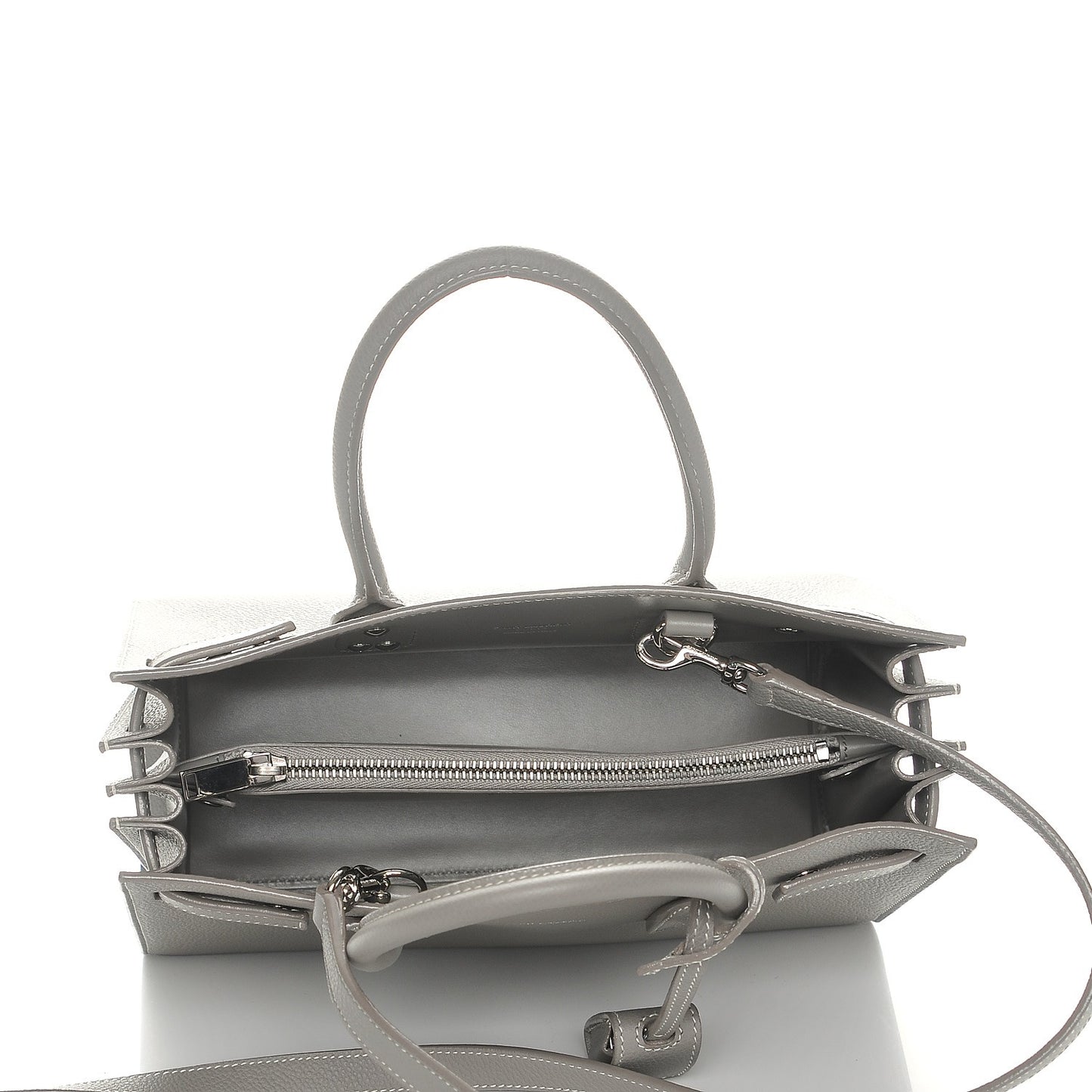 Grained Calfskin Baby Sac De Jour Grey