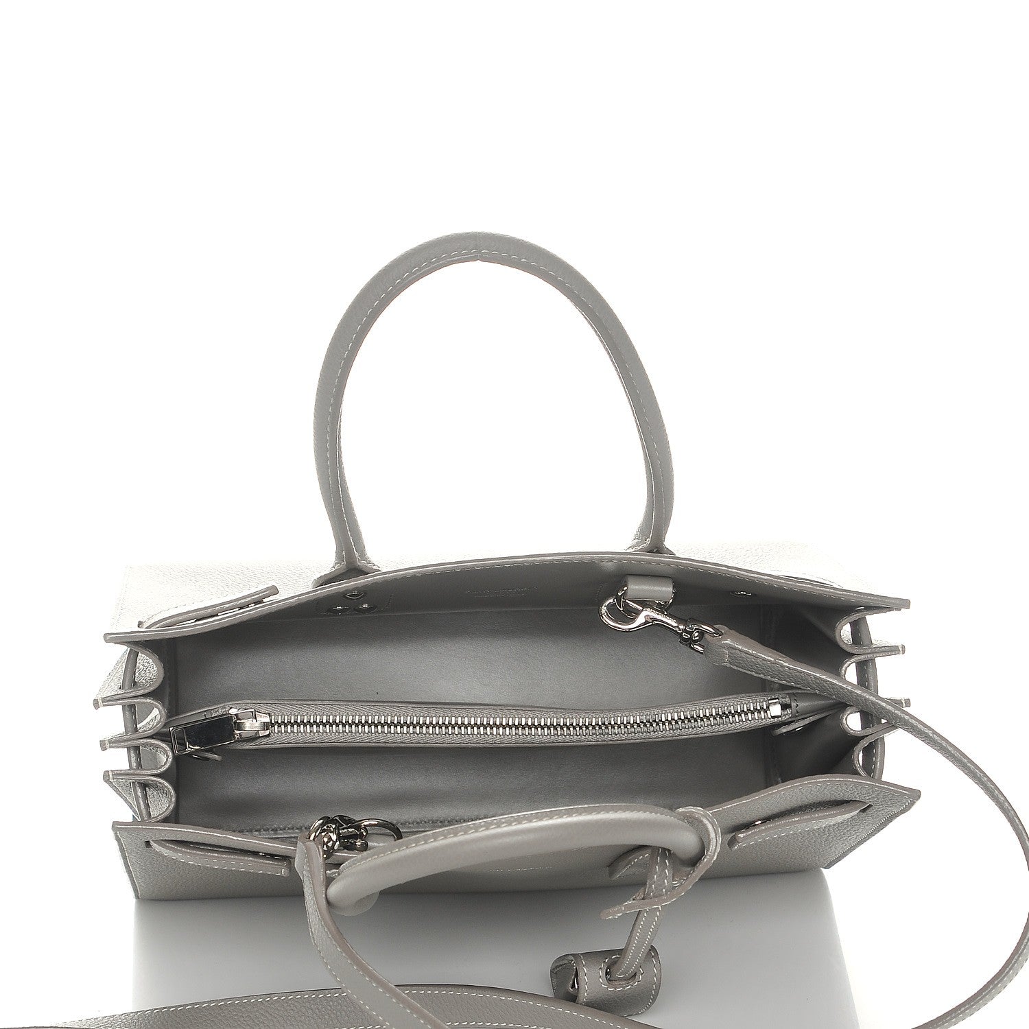 Saint Laurent Grained Calfskin Baby Sac De Jour Grey 6 of 8