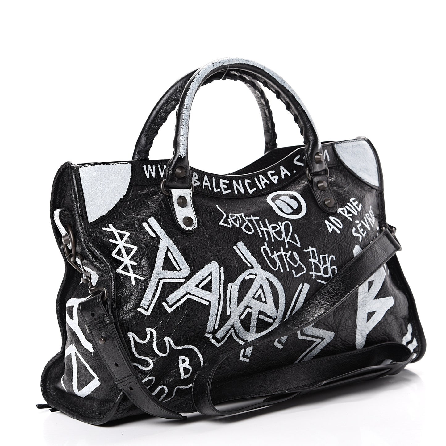 Agneau Arena Graffiti All Over Classic Hardware City Black White