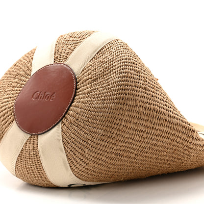 Chloe Raffia Large Woody Basket Bag White 9 of 11