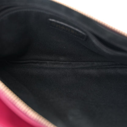 Chanel Patent Quilted Crown CC Double Zip Bag Dark Pink 6 of 13