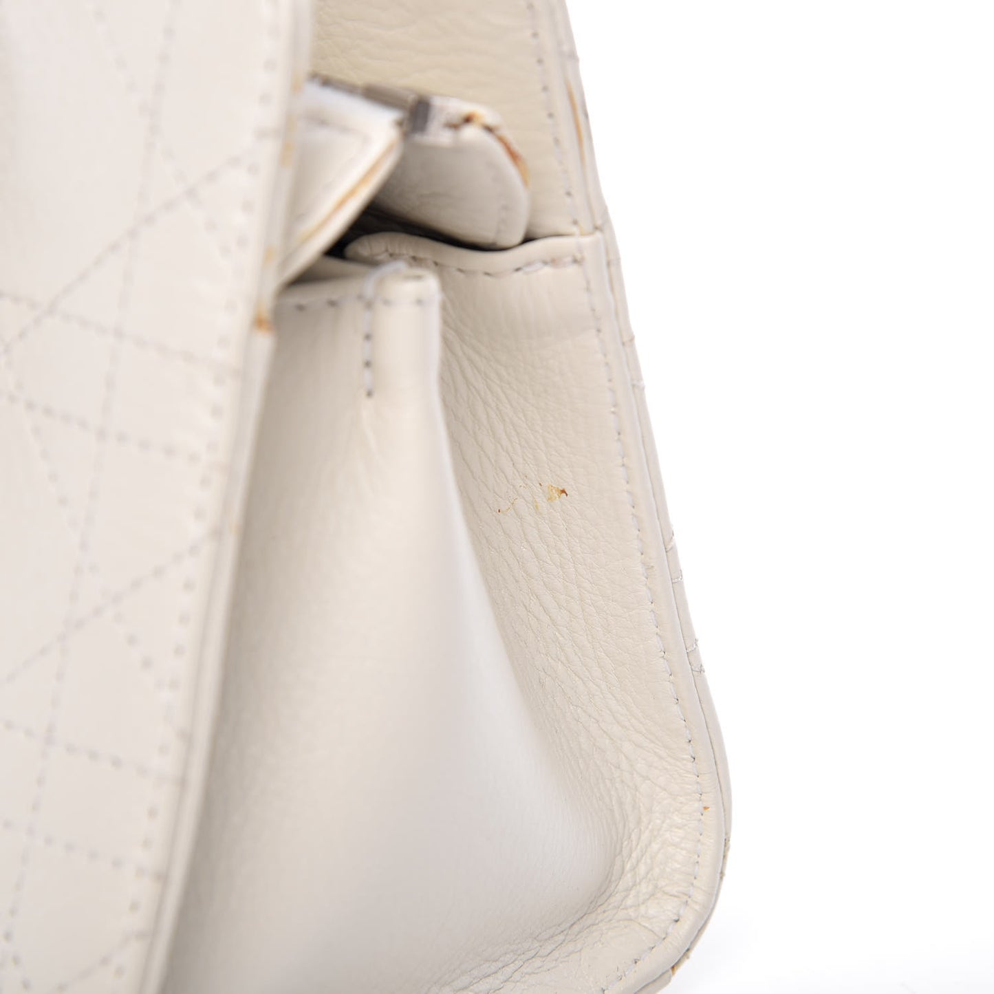 Calfskin Cannage Stitched East West Lady Dior White