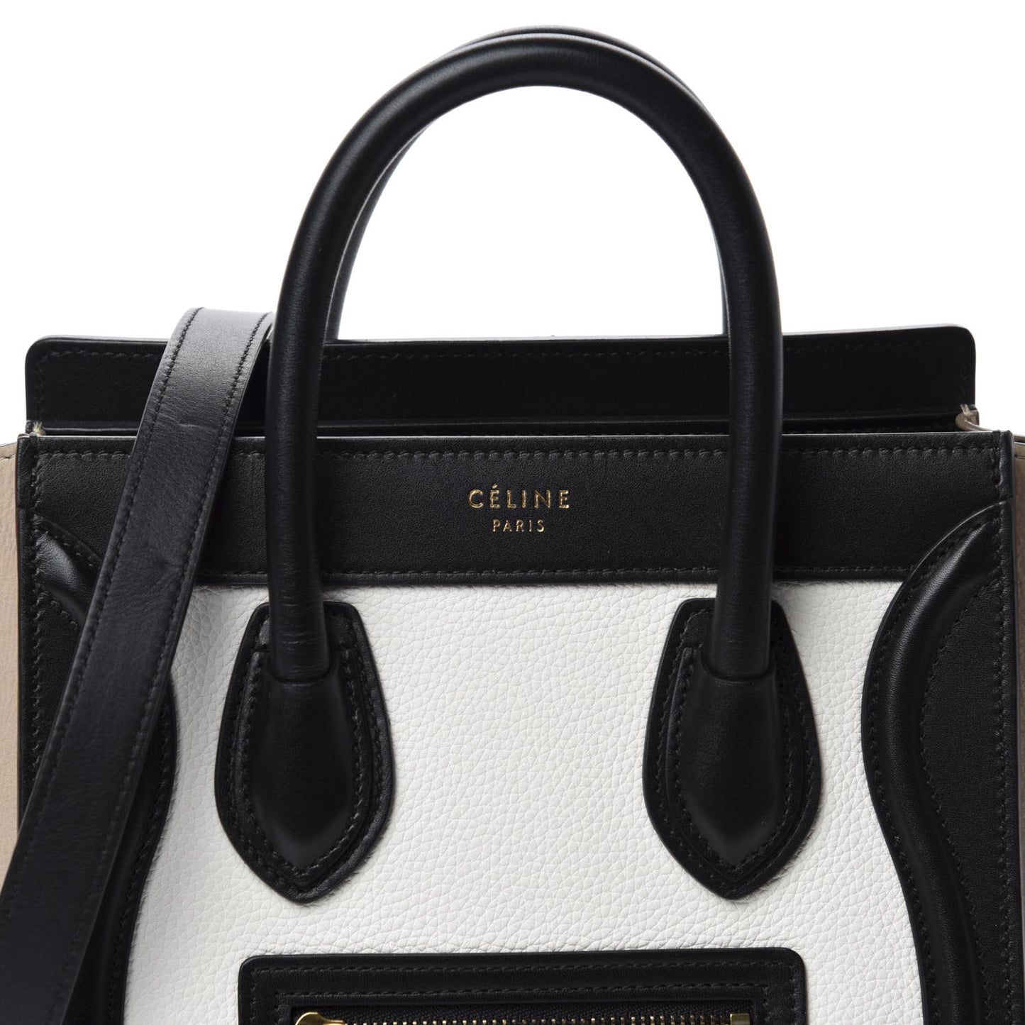 Smooth Drummed Calfskin Nano Tri-Color Luggage White