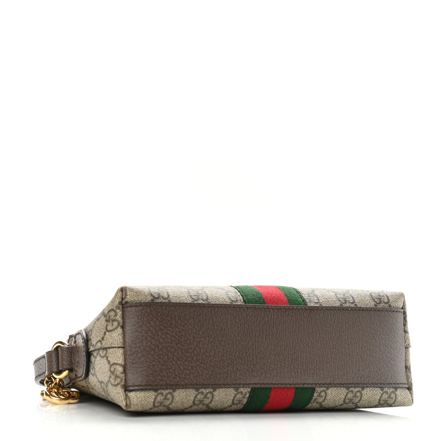 Gucci GG Supreme Monogram Textured Dollar Calfskin Web Small Ophidia Dome Shoulder Bag Beige Ebony New Acero 4 of 8