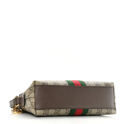 Gucci GG Supreme Monogram Textured Dollar Calfskin Web Small Ophidia Dome Shoulder Bag Beige Ebony New Acero 4 of 8