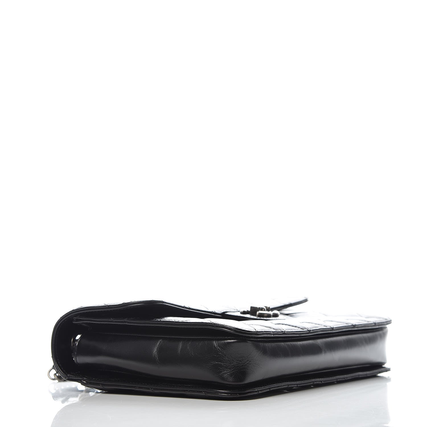 Chanel Glazed Calfskin Quilted Large Perfect Edge Flap Black 4 of 8