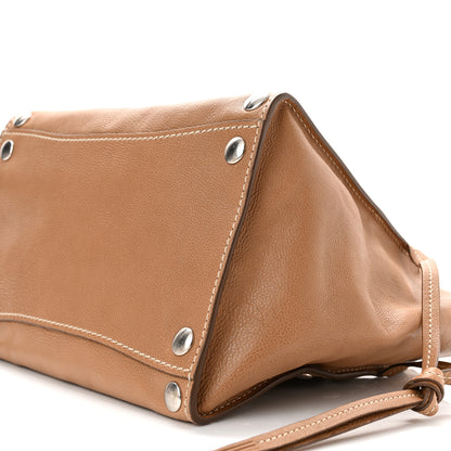 Prada Glace Calf Studded Twin Pocket Tote Caramel 9 of 11
