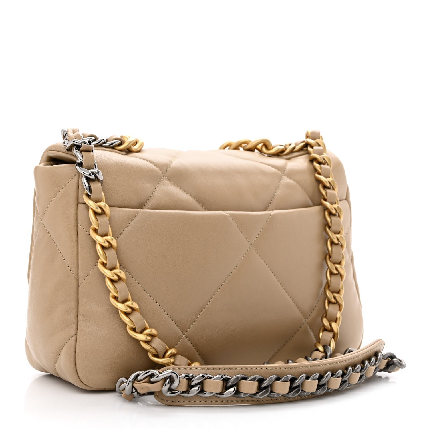Chanel Lambskin Quilted Medium Chanel 19 Flap Dark Beige 3 of 11