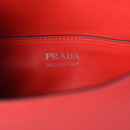 Prada Saffiano Cuir Calfskin Monochrome Envelope Flap Chain Shoulder Bag Fuoco 5 of 8