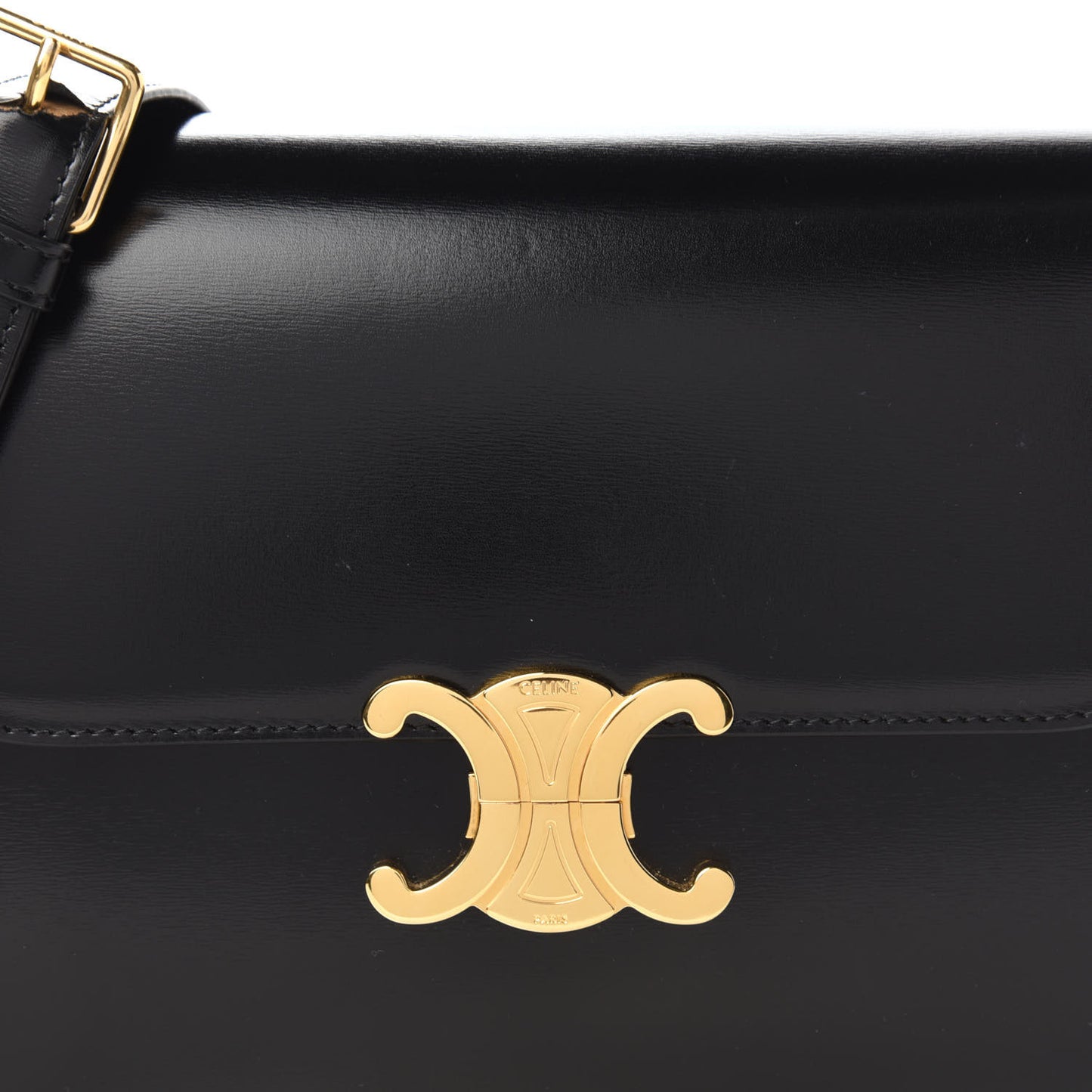 Shiny Calfskin Medium Triomphe Black