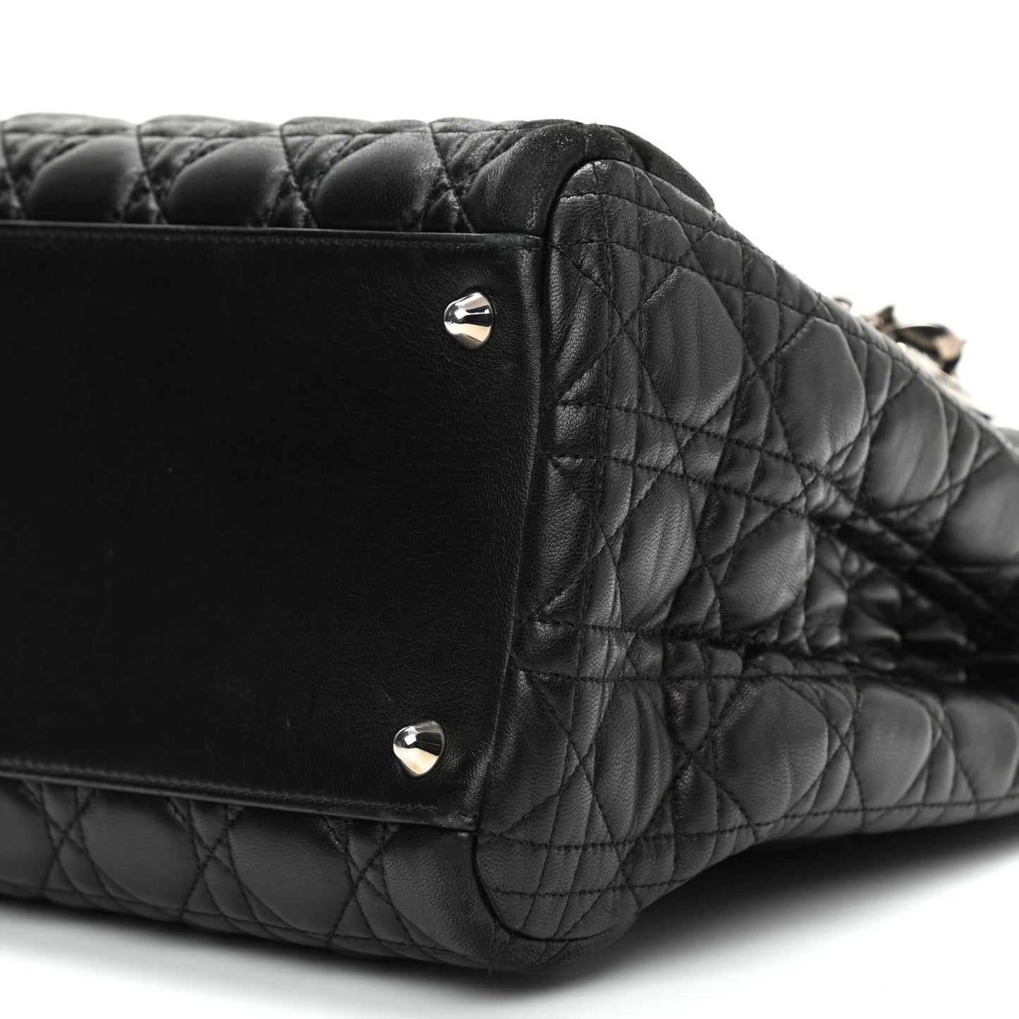 Lambskin Cannage Medium Dior Soft Shopping Tote Black