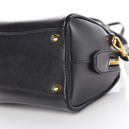 Prada Saffiano Vernice Lux Mini Convertible Bowler Black 11 of 11
