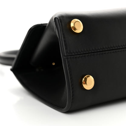 Salvatore Ferragamo Calfskin Trifolio Swing Top Handle Bag Black 8 of 10