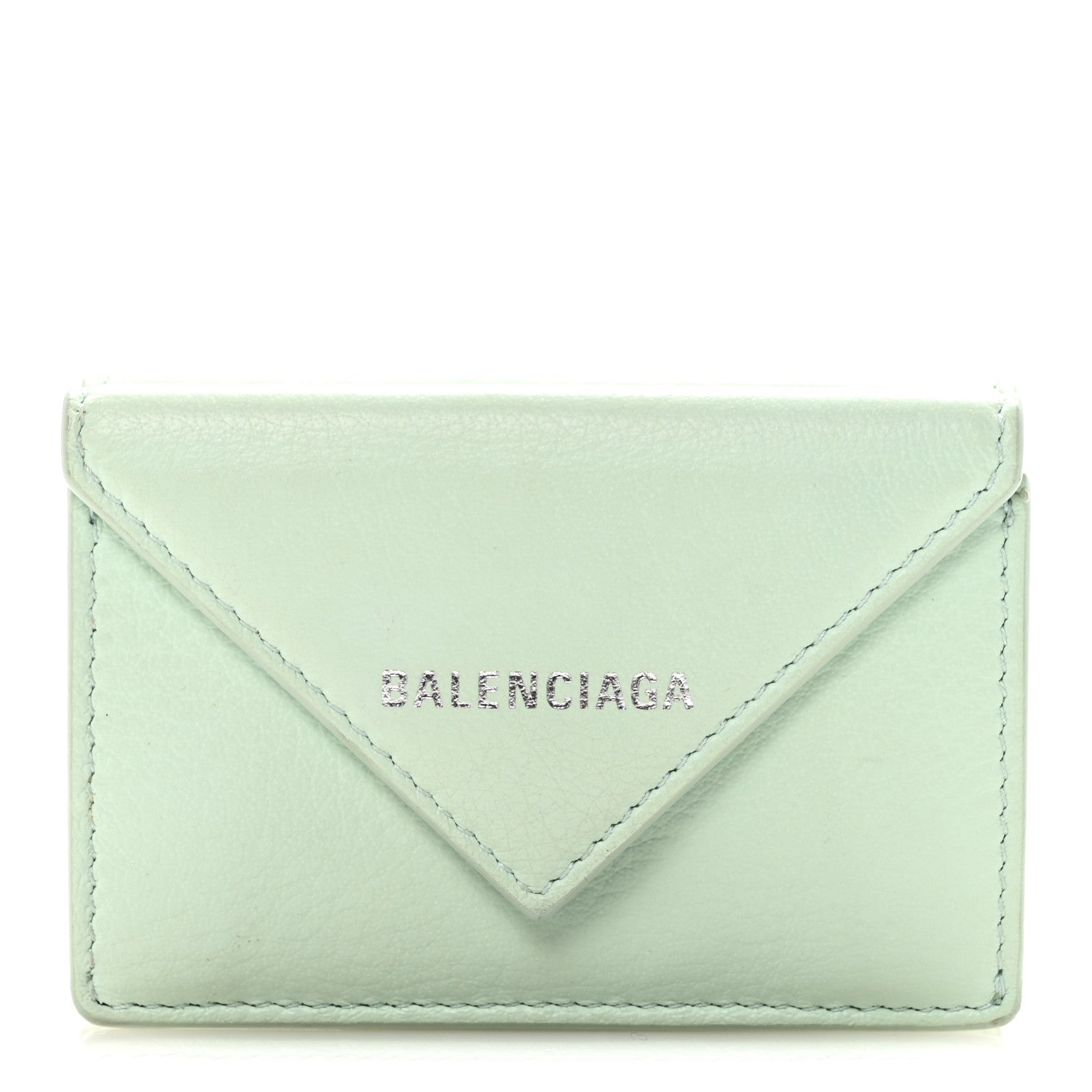 Balenciaga Smooth Calfskin Mini Papier Wallet Light Mint 1 of 9