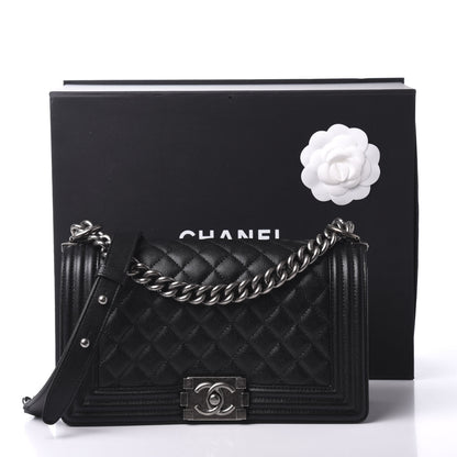 Chanel Caviar Quilted Medium Boy Flap Black 11 of 11