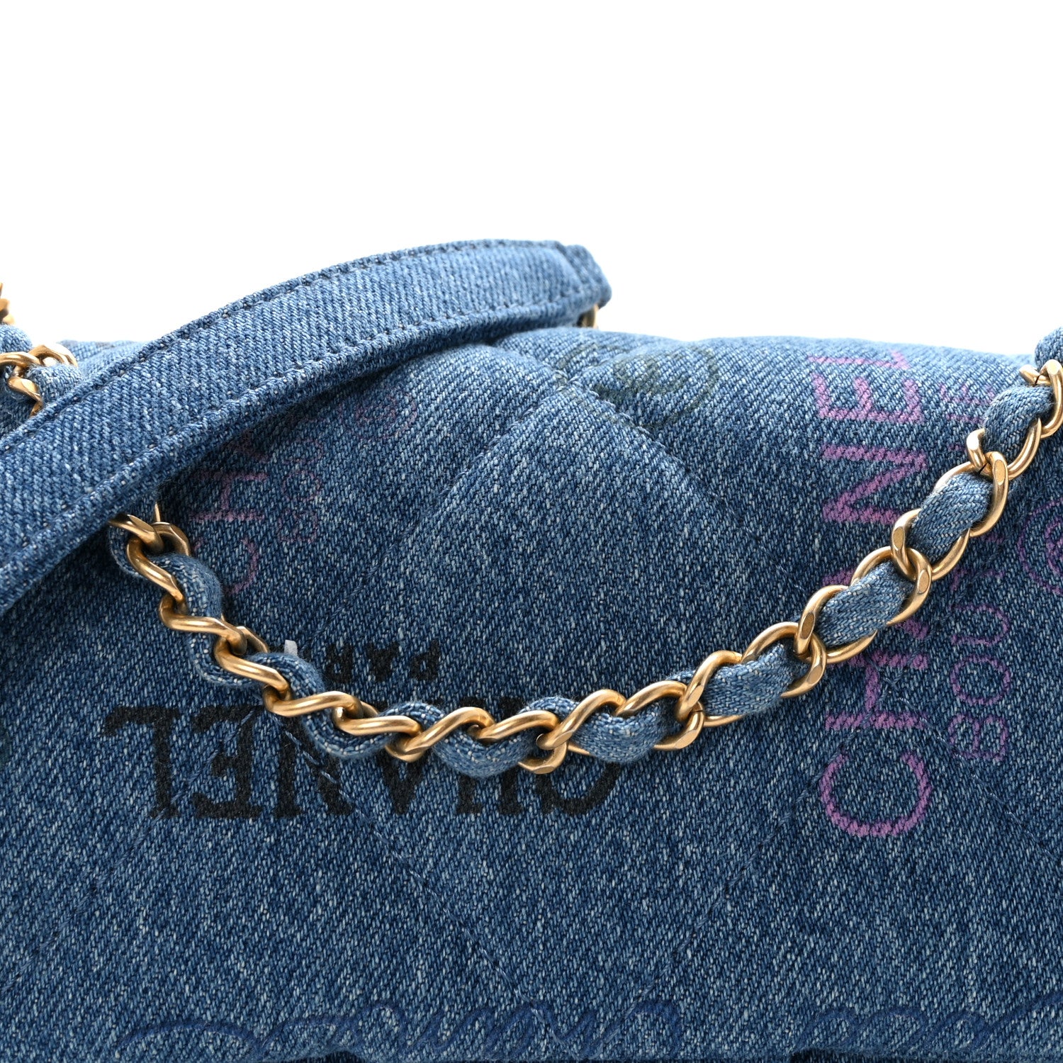 Chanel Denim Quilted Mini Denim Mood Rectangular Flap Blue Multicolor 8 of 10