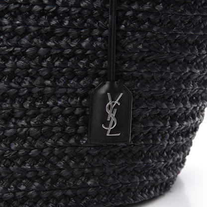 Saint Laurent Raffia Medium Panier Bag Black 7 of 9