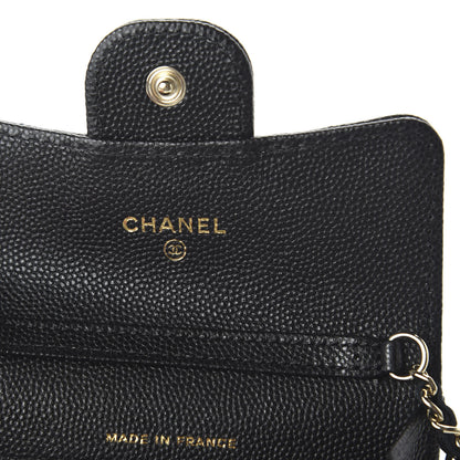 Chanel Caviar Quilted Flap Card Holder On Chain Black 8 of 12