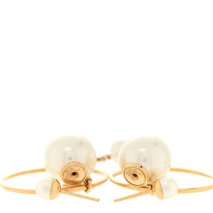 Christian Dior Pearl Tribales Dangle Chain Earrings Gold 4 of 4