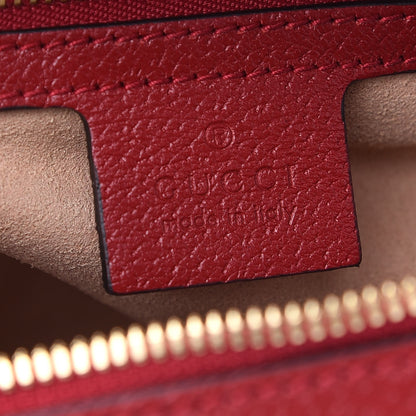 Gucci GG Supreme Monogram Flora Web Small Ophidia Top Handle Shoulder Bag Hibiscus Red 6 of 9